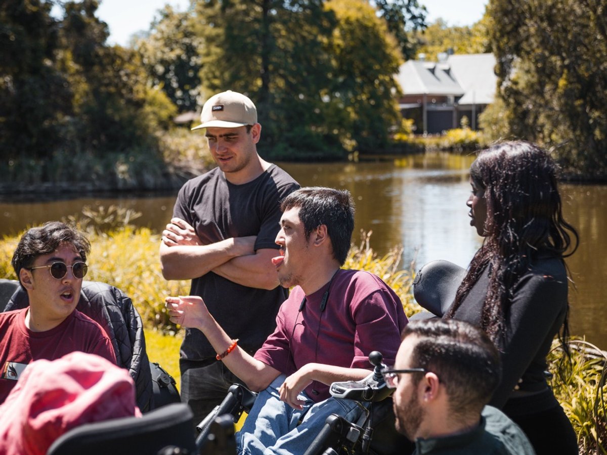 Support Your Way team members with a participant