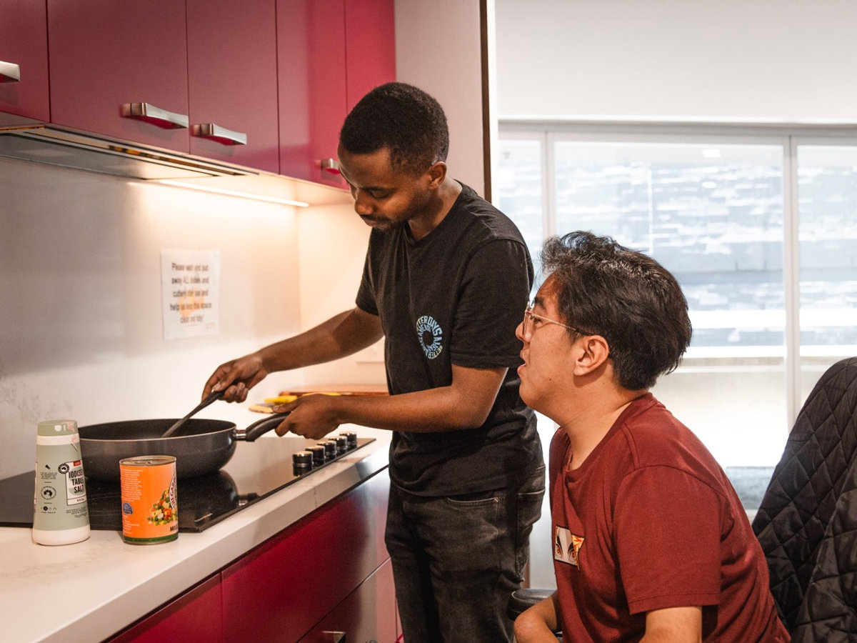 A support worker providing specialist in-home support
