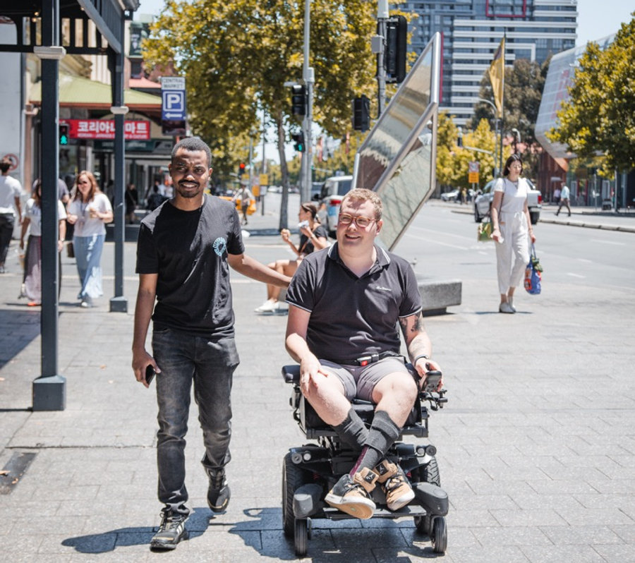 Support Your Way participants enjoying a night out in Adelaide